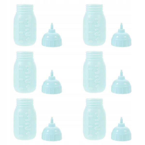 Set 10 Miniature Bottiglie per Bambole Resistenti Colore Azzurro