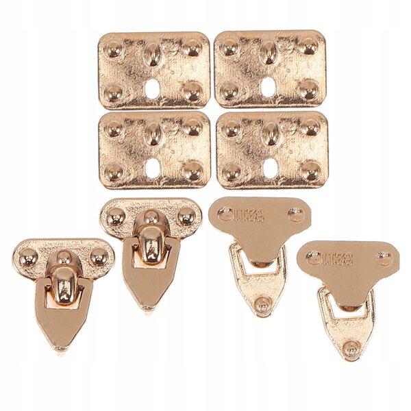 Set 4 chiusure metalliche dorate per mini borse e custodie portagioie