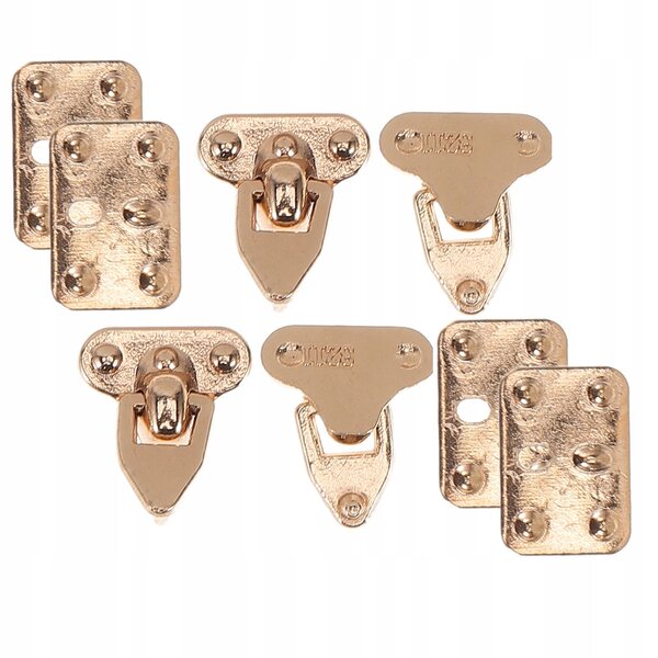 Set 4 chiusure metalliche dorate per mini borse e custodie portagioie