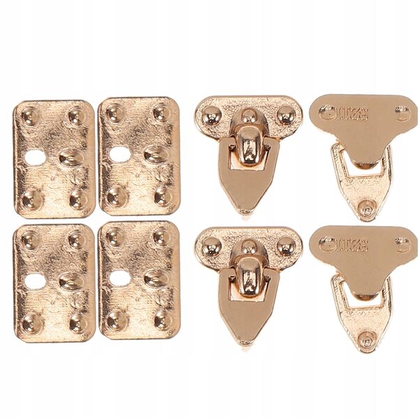 Set 4 chiusure metalliche dorate per mini borse e custodie portagioie