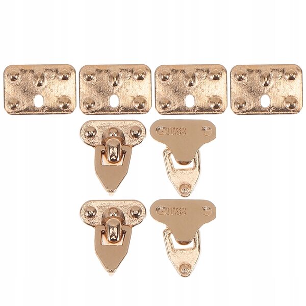 Set 4 chiusure metalliche dorate per mini borse e custodie portagioie