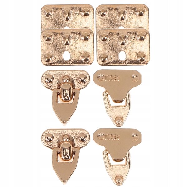 Set 4 chiusure metalliche dorate per mini borse e custodie portagioie