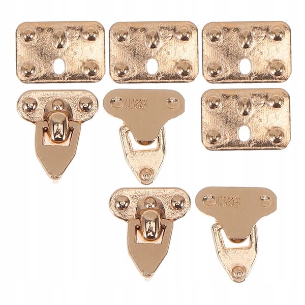 Set 4 chiusure metalliche dorate per mini borse e custodie portagioie