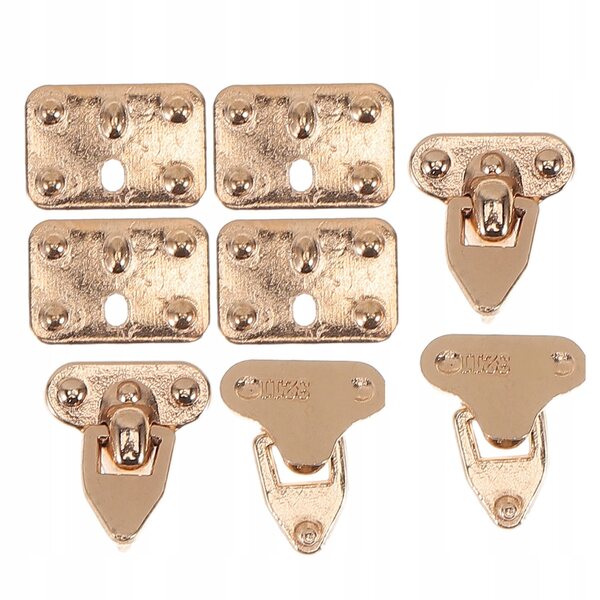 Set 4 chiusure metalliche dorate per mini borse e custodie portagioie