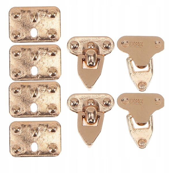 Set 4 chiusure metalliche dorate per mini borse e custodie portagioie