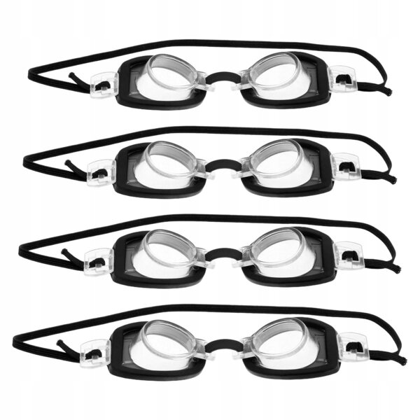 4 Mini-Schwimmbrillen aus Kunststoff für Puppen und DIY-Dekorationen, Schwarz