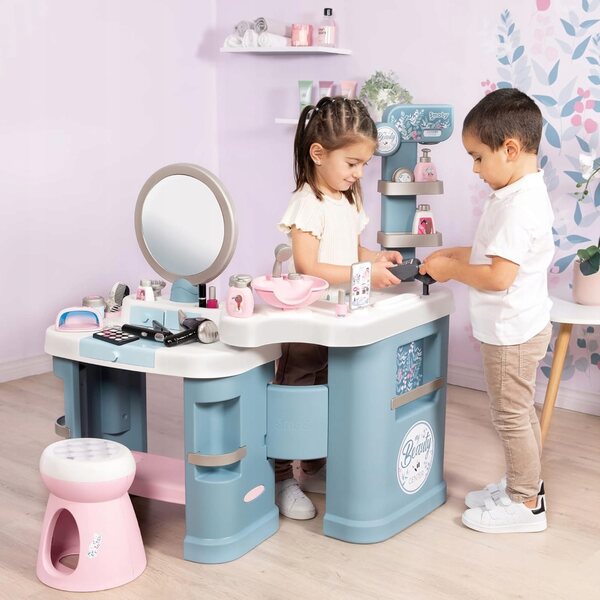 3-in-1-Schönheitssalon für Kinder mit Geräuschen, Lichtern und 32 Zubehörteilen