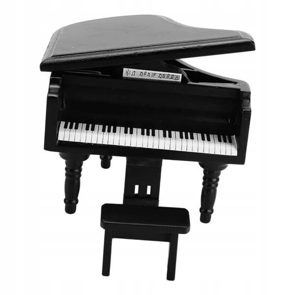 Mini pianoforte in legno con sgabello 1:12 - perfetto per la casa delle bambole