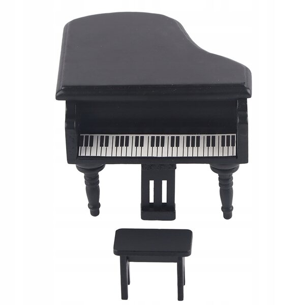Mini pianoforte in legno con sgabello 1:12 - perfetto per la casa delle bambole
