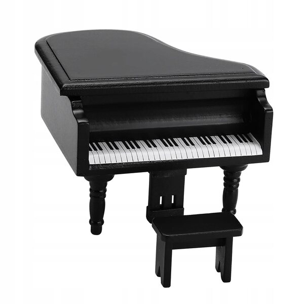 Mini pianoforte in legno con sgabello 1:12 - perfetto per la casa delle bambole