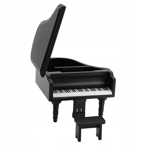 Mini pianoforte in legno con sgabello 1:12 - perfetto per la casa delle bambole