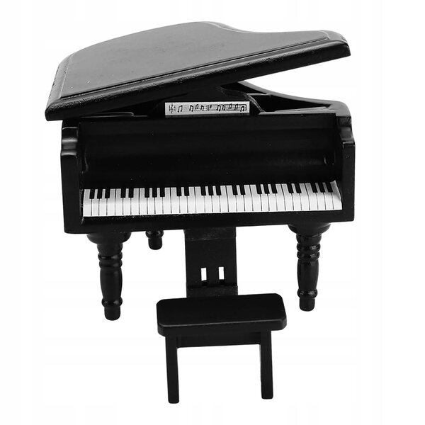 Mini pianoforte in legno con sgabello 1:12 - perfetto per la casa delle bambole
