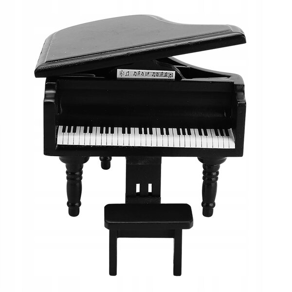 Mini pianoforte in legno con sgabello 1:12 - perfetto per la casa delle bambole