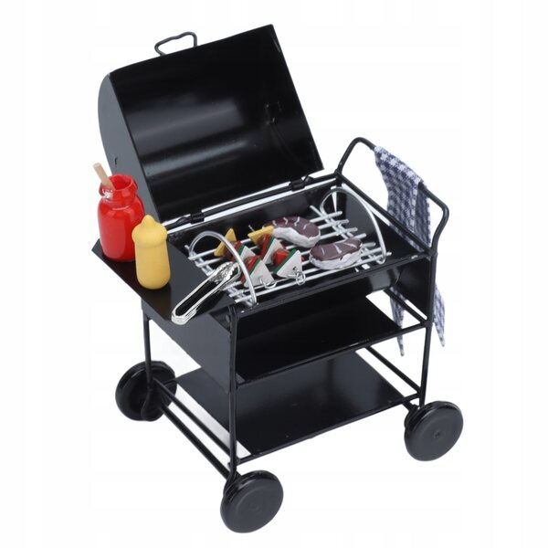 Mini grill in scala 1:12 con accessori per case delle bambole, dettagli realistici