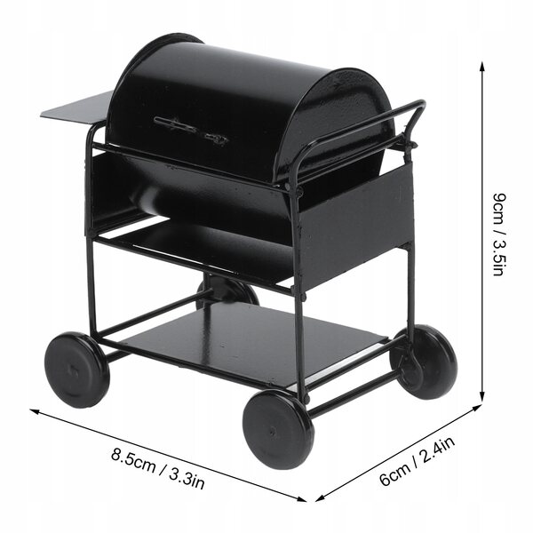 Mini grill in scala 1:12 con accessori per case delle bambole, dettagli realistici