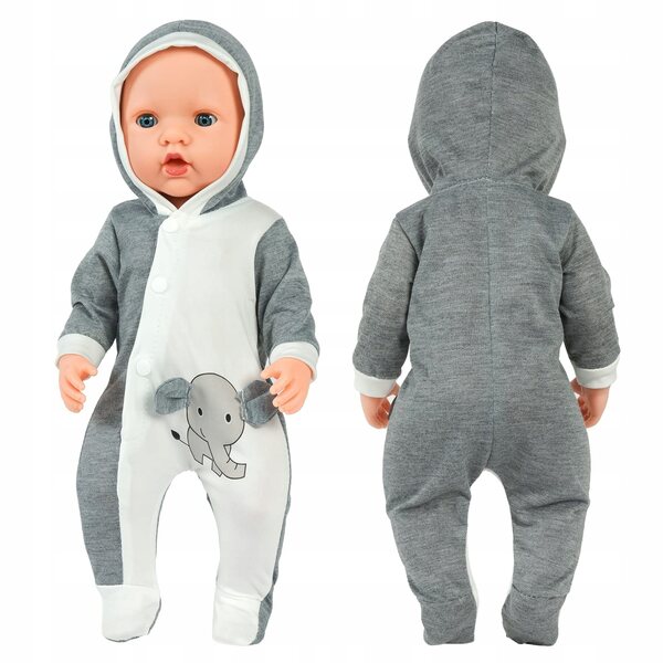 Elefantenkleid mit Kapuze für Puppen 35-45 cm - AOLSO