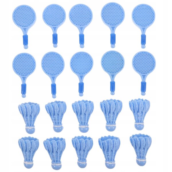 Set 10 Accessori in Plastica per Gioco Badminton Bambini e Decorazione Casa