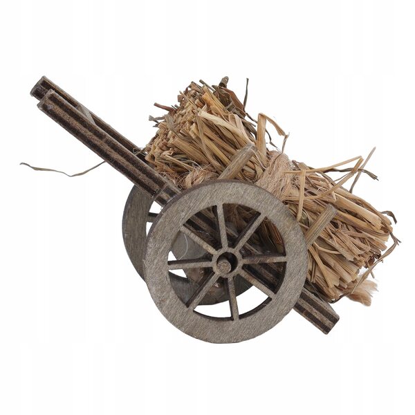 Miniatura carro legna in legno per casa delle bambole, decorazione giardino
