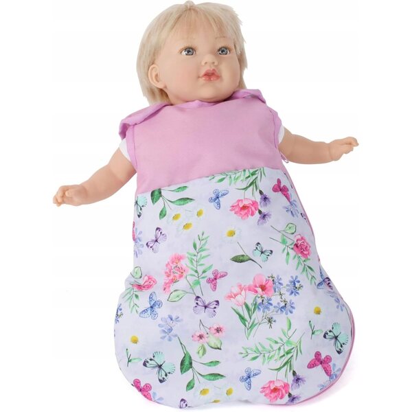 Bayer Chic rosa Puppenschlafsack mit Blumen 40x30 cm