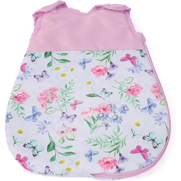 Bayer Chic rosa Puppenschlafsack mit Blumen 40x30 cm