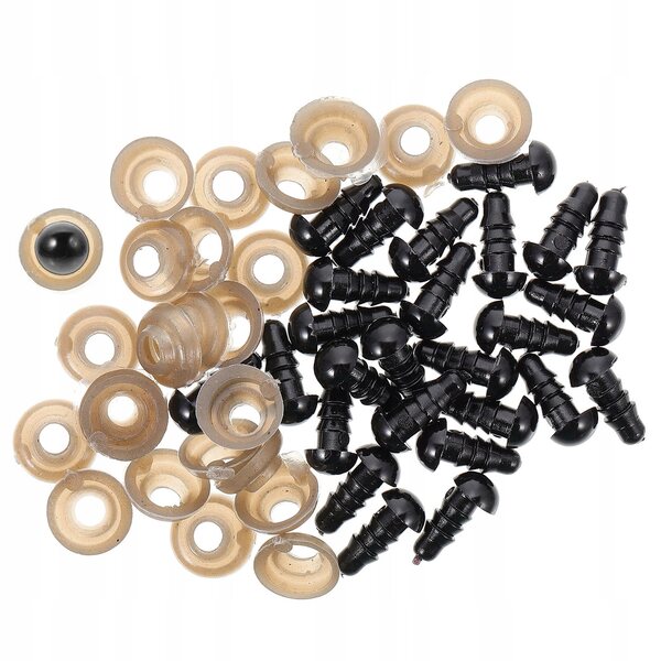 8 mm Sicherheitsaugen für Amigurumi, Puppen und DIY-Projekte, Schwarz