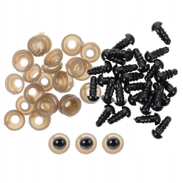 8 mm Sicherheitsaugen für Amigurumi, Puppen und DIY-Projekte, Schwarz