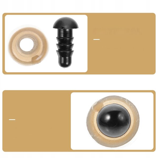 8 mm Sicherheitsaugen für Amigurumi, Puppen und DIY-Projekte, Schwarz