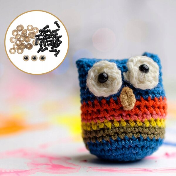 8 mm Sicherheitsaugen für Amigurumi, Puppen und DIY-Projekte, Schwarz