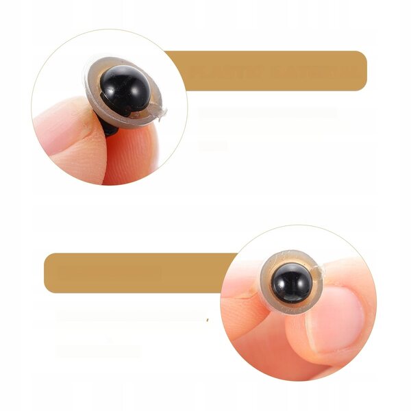 8 mm Sicherheitsaugen für Amigurumi, Puppen und DIY-Projekte, Schwarz