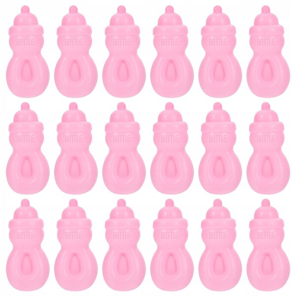 Set 20 Mini Bottiglie Rosa per Bambole Gioco di Ruolo e Decorazioni