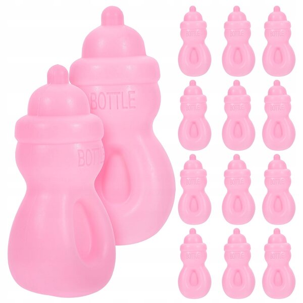 Set 20 Mini Bottiglie Rosa per Bambole Gioco di Ruolo e Decorazioni