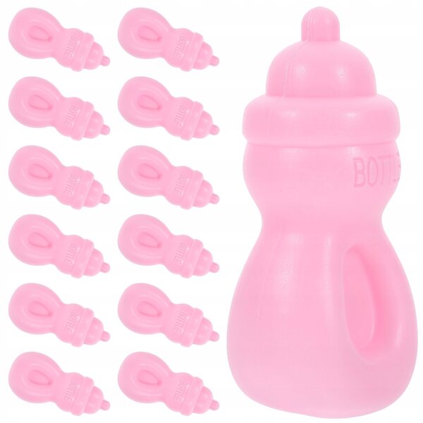 Set 20 Mini Bottiglie Rosa per Bambole Gioco di Ruolo e Decorazioni