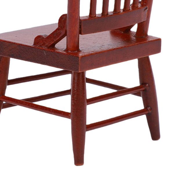 Sedia per casa delle bambole in miniatura, scala 1:12, decorativa in legno