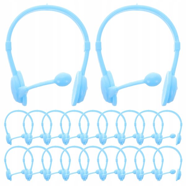 Set 20 miniature cuffie con papera gialla per decorazioni e casa delle bambole