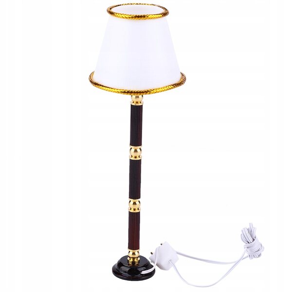 1:12 Mini-Metall-Stehlampe mit LED für Puppenhaus, zartes Modell
