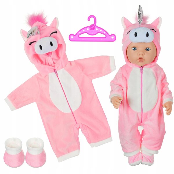 Puppenkleidung 35-45 cm Einhorn-Thema für Mädchen aus weichem Stoff