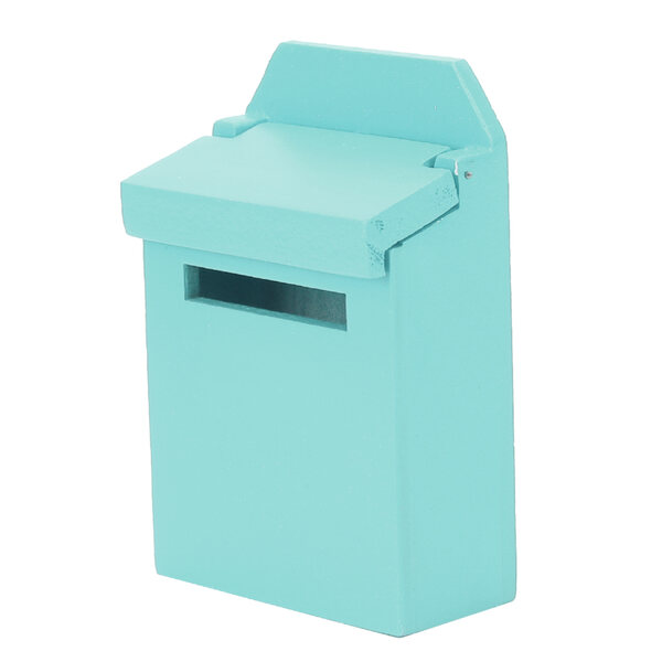 1:12 Holzbriefkasten für Puppenhaus – farbenfrohe Miniaturdekoration