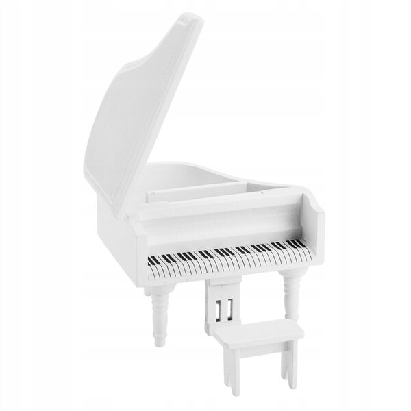 Mini pianoforte in legno con sgabello 1:12 per casa pre bábiky, decorácia