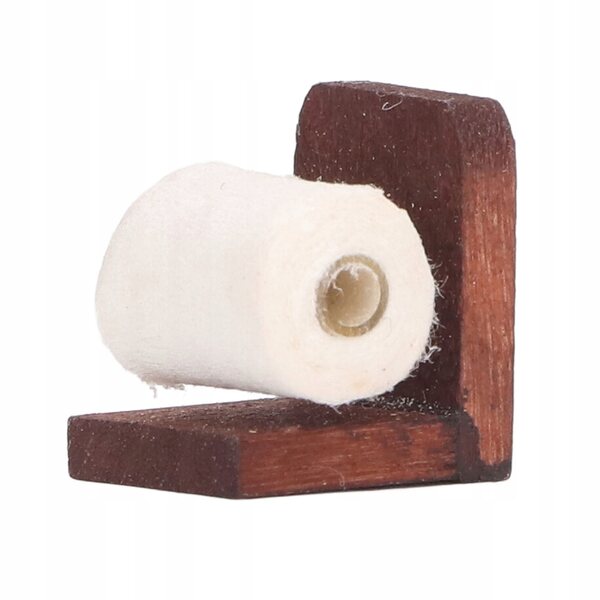 Mini dispenser carta igienica 1:12 per casa delle bambole in legno e metallo