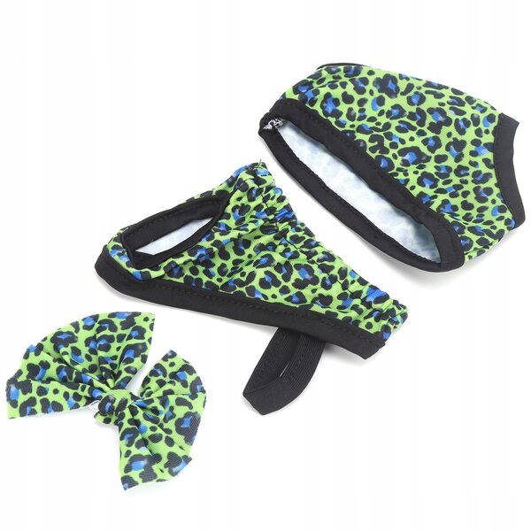 Panther-Badeanzug für 18-Zoll-Puppe mit farbenfrohen Accessoires