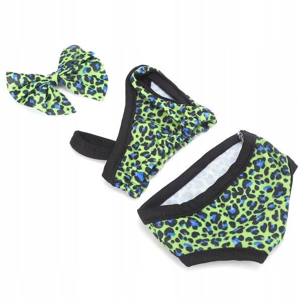 Panther-Badeanzug für 18-Zoll-Puppe mit farbenfrohen Accessoires