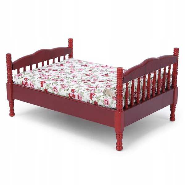 Letto Miniatura per Casa delle Bambole in Scala 1:12 in Legno Bianco o Marrone