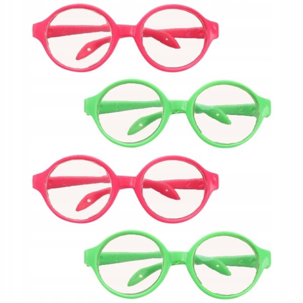 Set 4 Occhiali Mini in Plastica Colorati per Bambole e Accessori Fashion