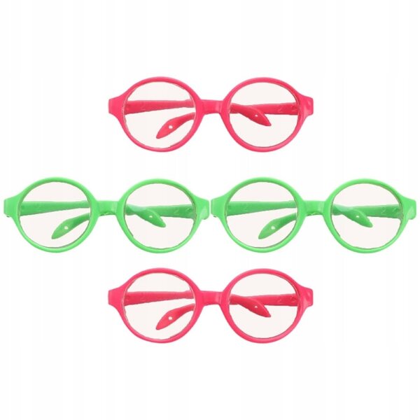 Set 4 Occhiali Mini in Plastica Colorati per Bambole e Accessori Fashion