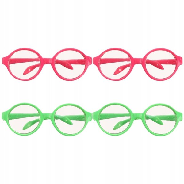 Set 4 Occhiali Mini in Plastica Colorati per Bambole e Accessori Fashion