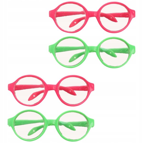 Set 4 Occhiali Mini in Plastica Colorati per Bambole e Accessori Fashion