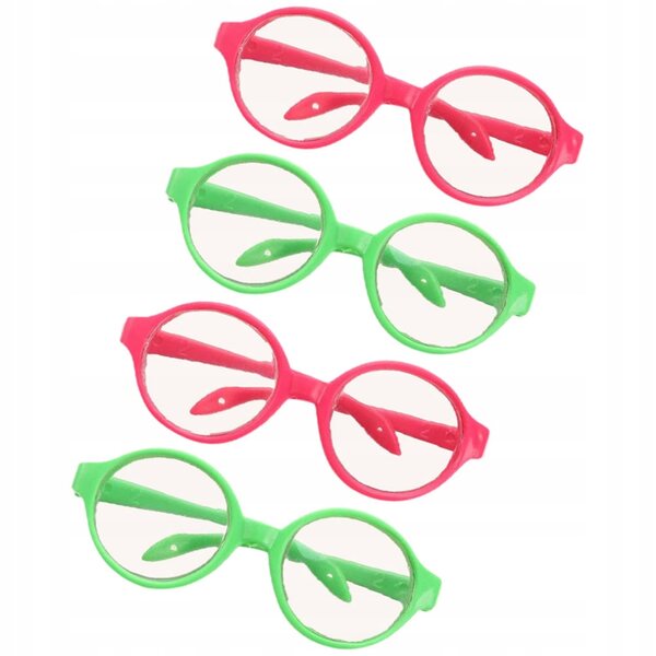 Set 4 Occhiali Mini in Plastica Colorati per Bambole e Accessori Fashion