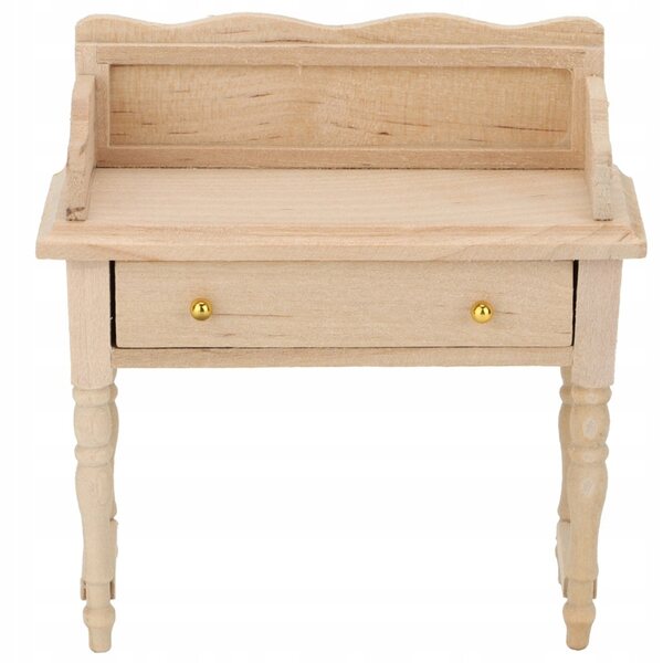 Miniatura scrivania in legno per casa delle bambole 1:12 decorazione salotto