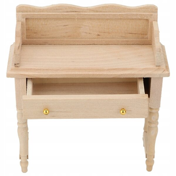 Miniatura scrivania in legno per casa delle bambole 1:12 decorazione salotto