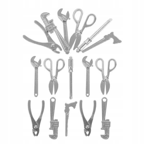 18Pcs Compact Miniature Wrench and Spanner Set for Dollhouse Models